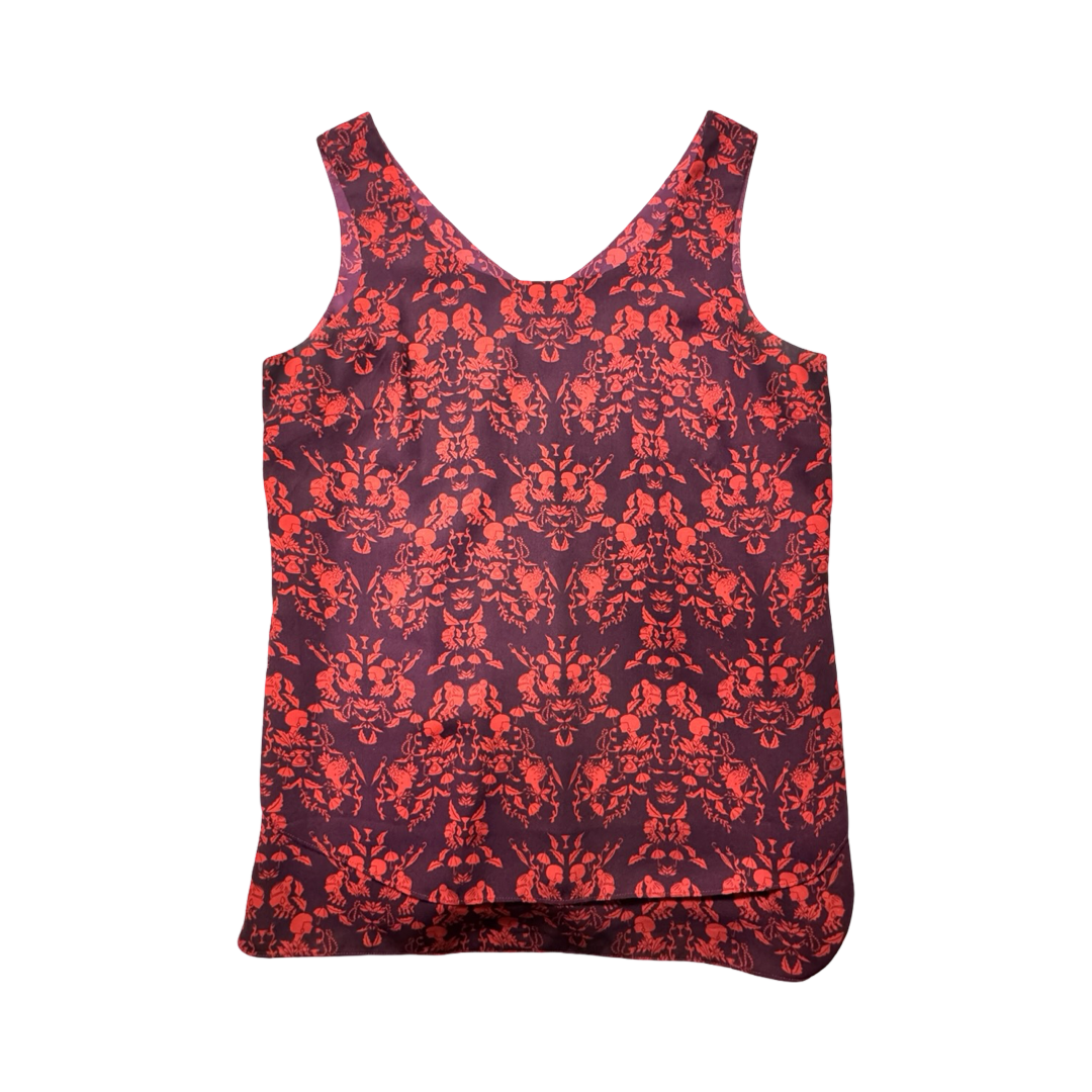 Top Sleeveless By Cabi In Purple & Red, Size:M