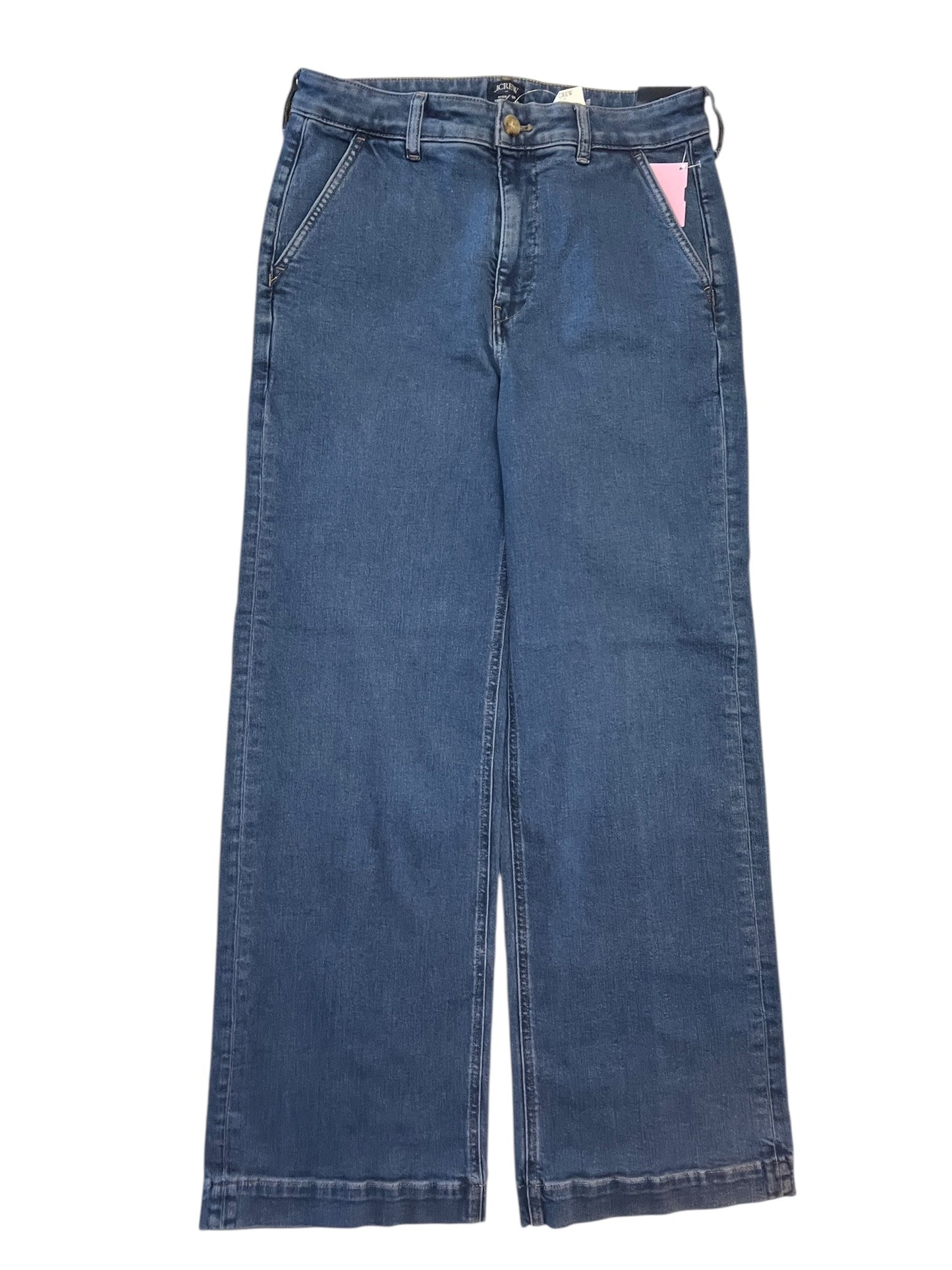 Jeans Wide Leg By J. Crew In Blue Denim, Size:8