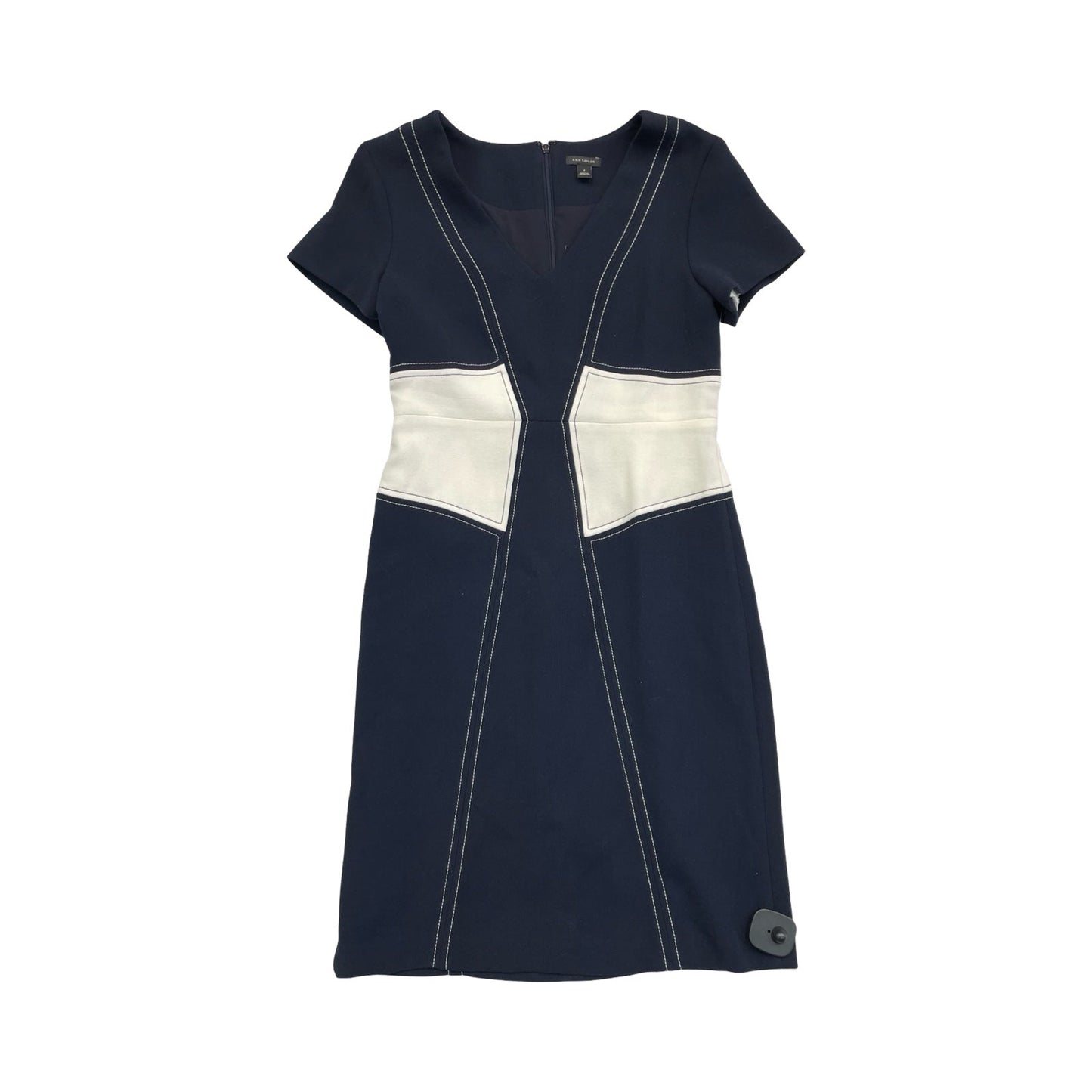 Dress Work By Ann Taylor In Orange & White, Size:4
