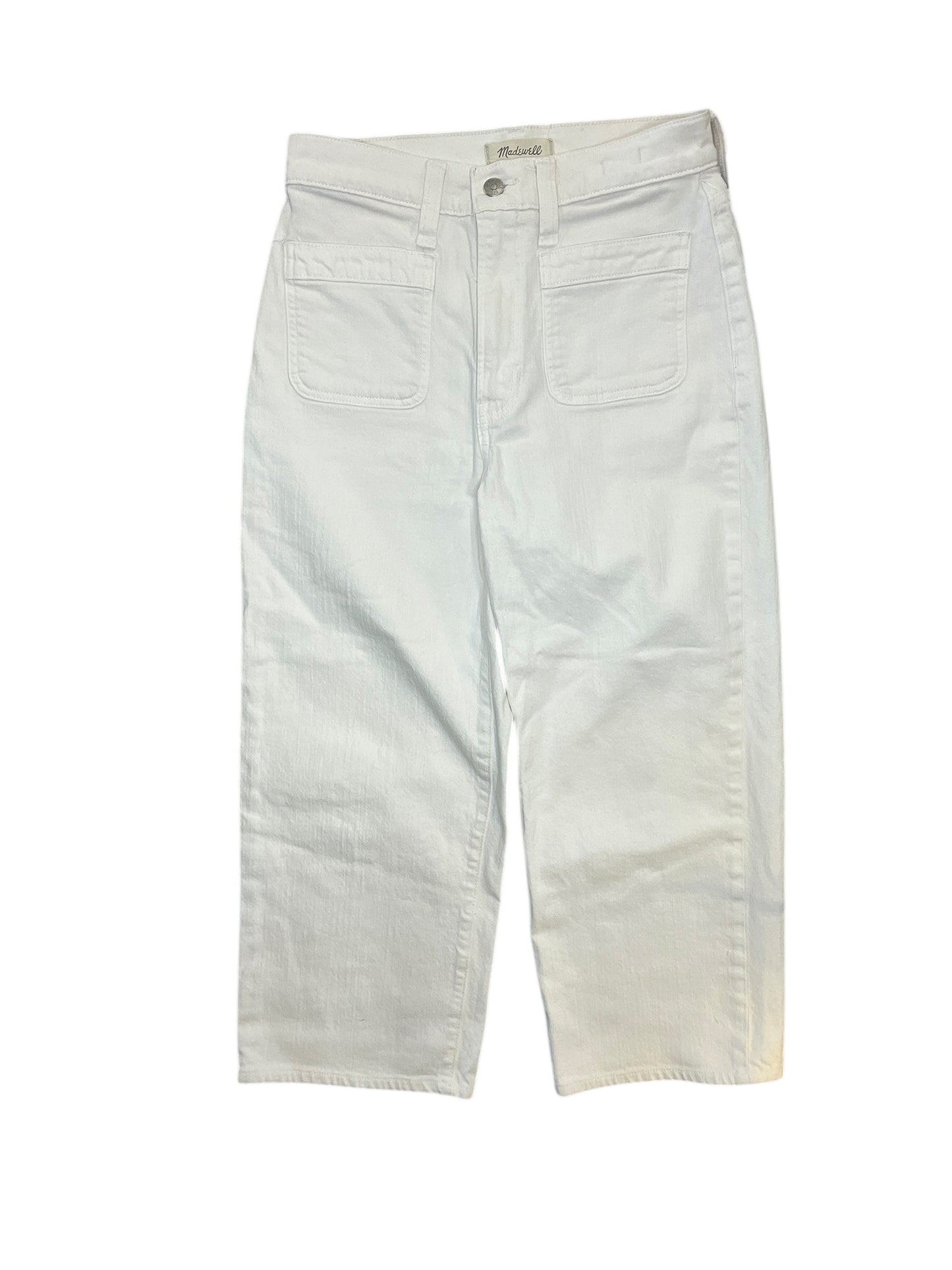 Jeans Wide Leg By Madewell In White Denim, Size:4