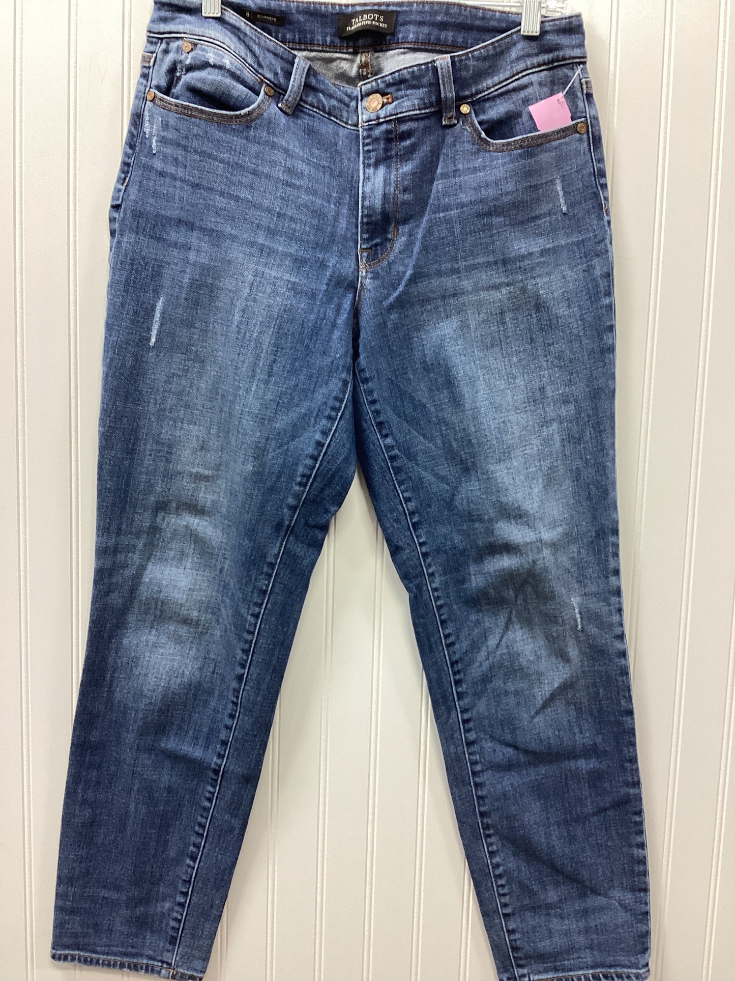Jeans Straight By Talbots In Blue Denim, Size:8