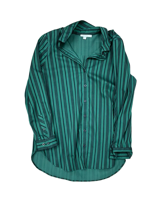 Blouse Ls By Chicos In Blue & Green, Size:M