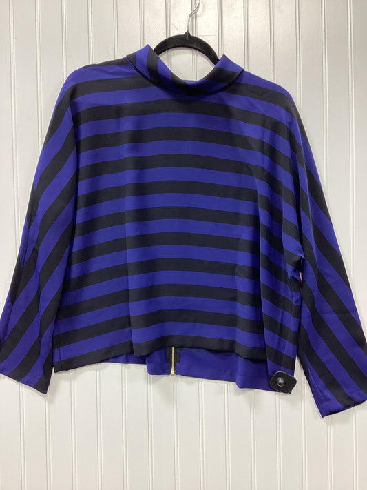 Blouse Ls By Chicos In Black & Blue, Size:M