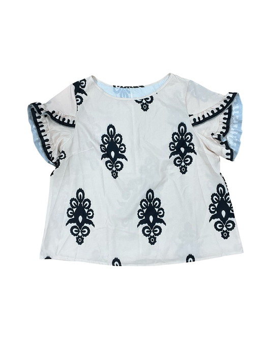 Top Ss By Shein In Black & Cream, Size:2X