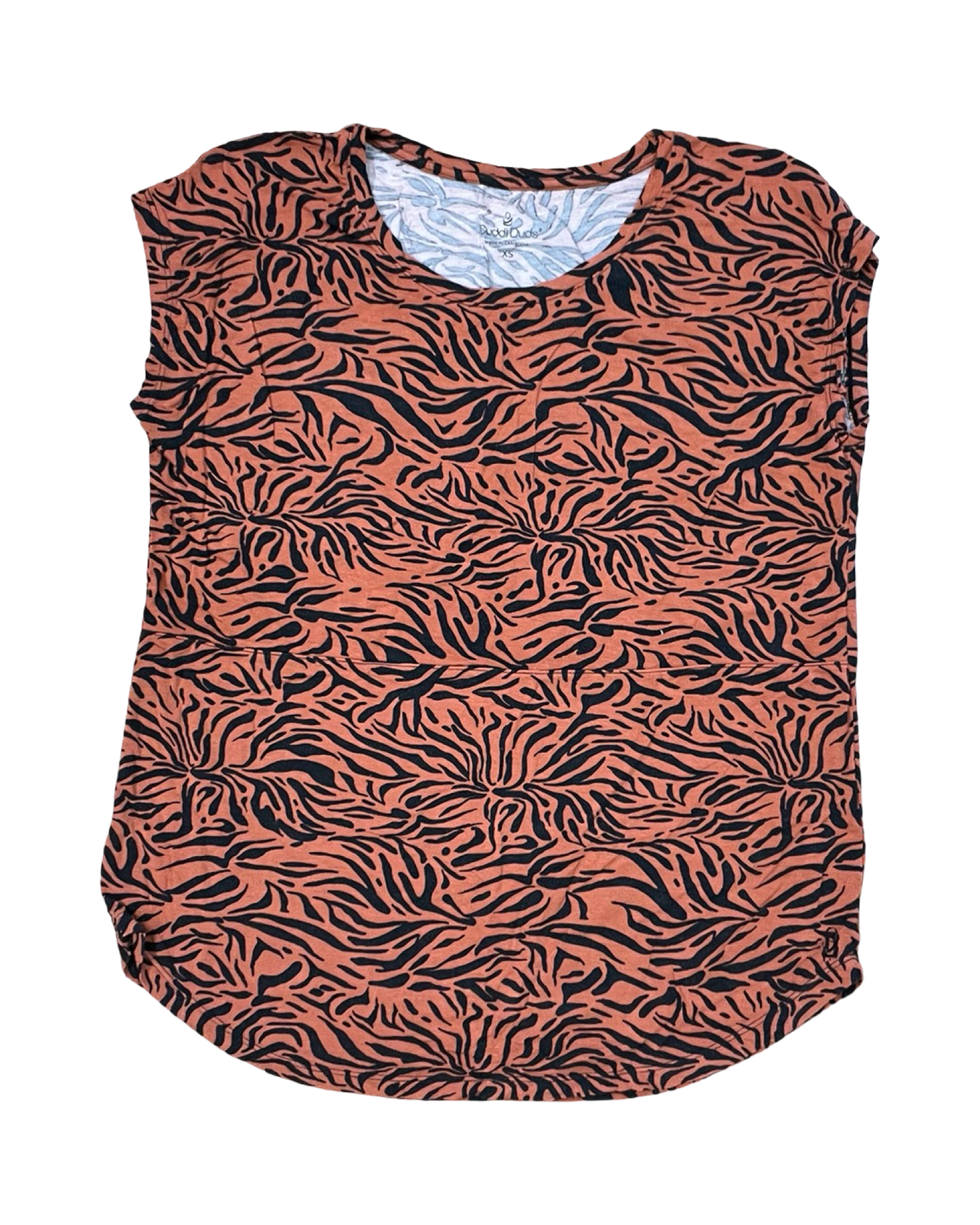 Top Ss By Cuddl Duds In Black & Orange, Size:Xs