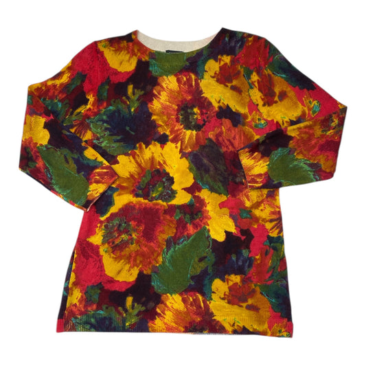 Sweater Cashmere By Talbots In Floral Print, Size:M