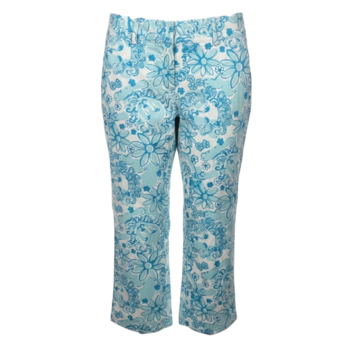 Vintage Florence Capri Pants Designer By Lilly Pulitzer In  Coastal Blue Lion Around, Size: 0