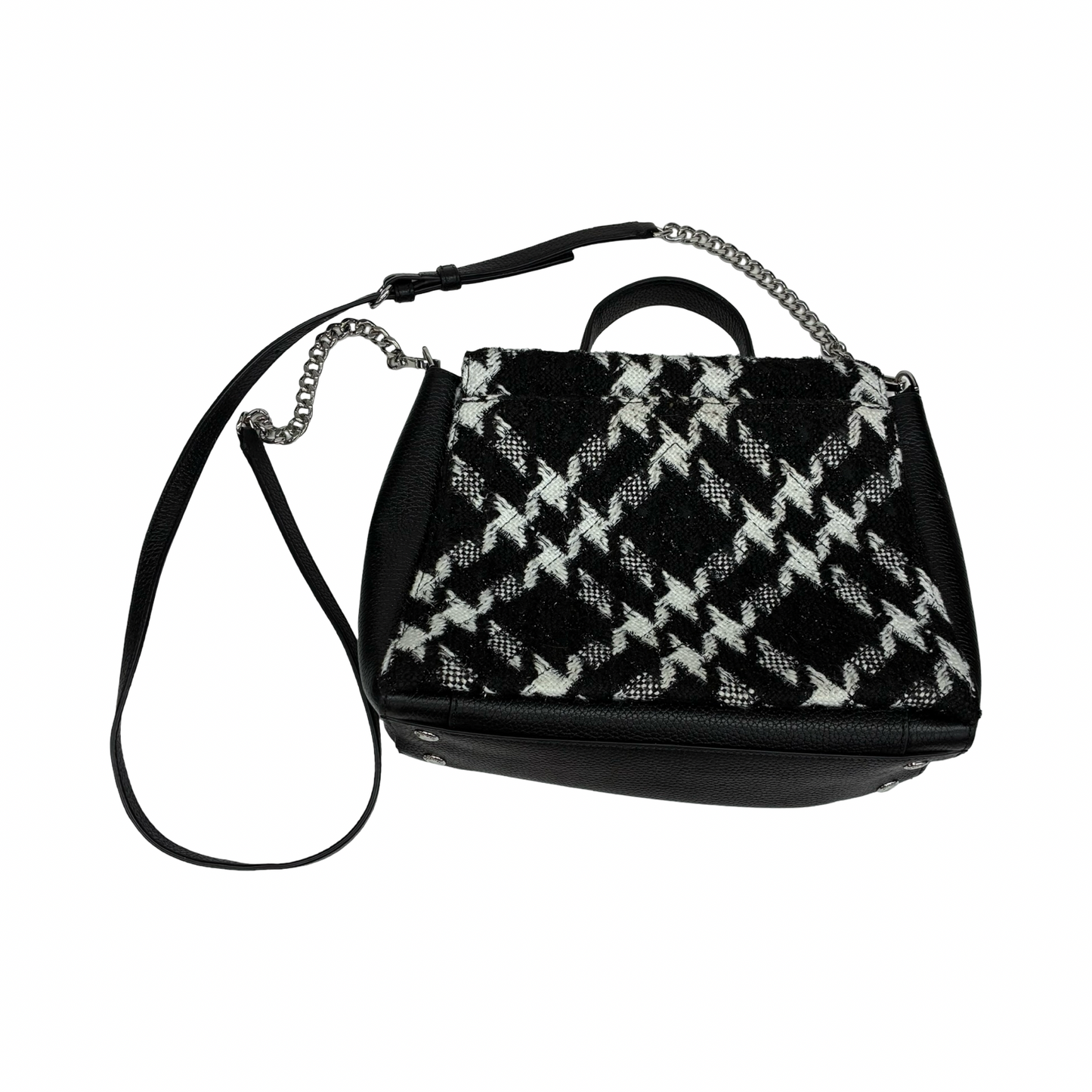Handbag Designer By Karl Lagerfeld In Black & White, Size:Medium