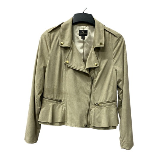 Jacket Moto By Worthington In Tan, Size:M