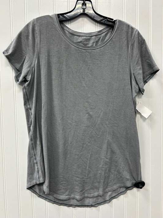 Athletic Top Ss By Lululemon In Grey, Size:L