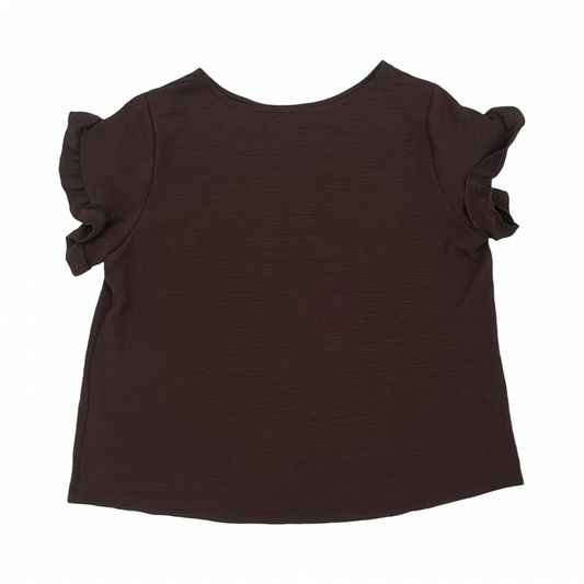 Blouse Ss By Cmf In Brown, Size:1X