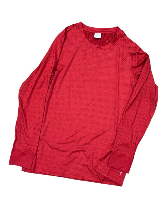 Athletic Top Ls Crewneck By Zyia In Red, Size:L