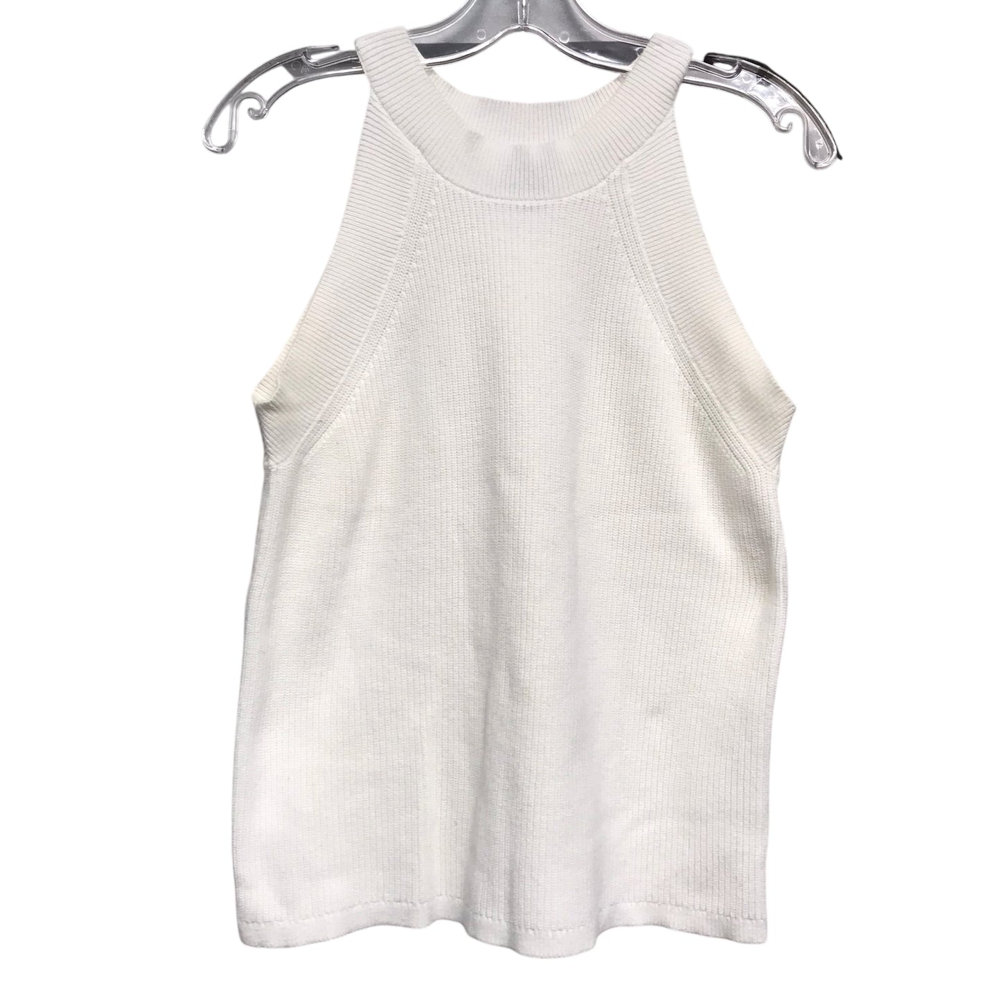 Top Sleeveless By Ann Taylor In White, Size:L