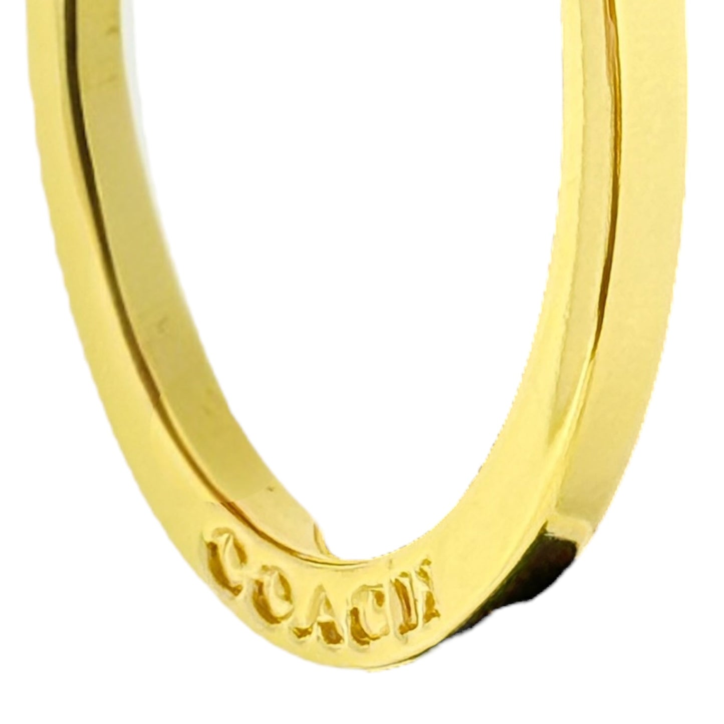 Gold Tone Hoop Earrings Designer By Coach