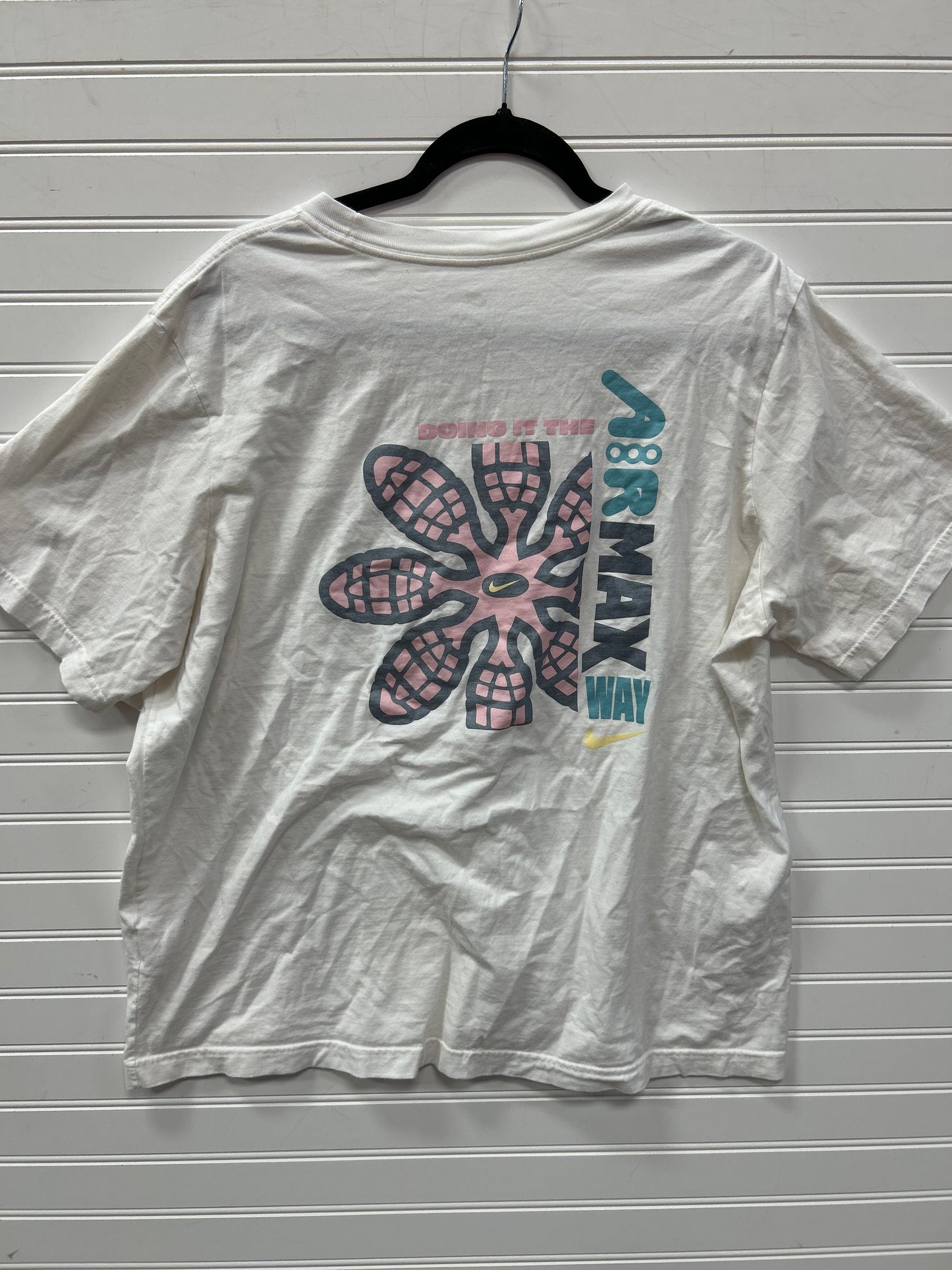 Athletic Top Ss By Nike Apparel In White, Size:L