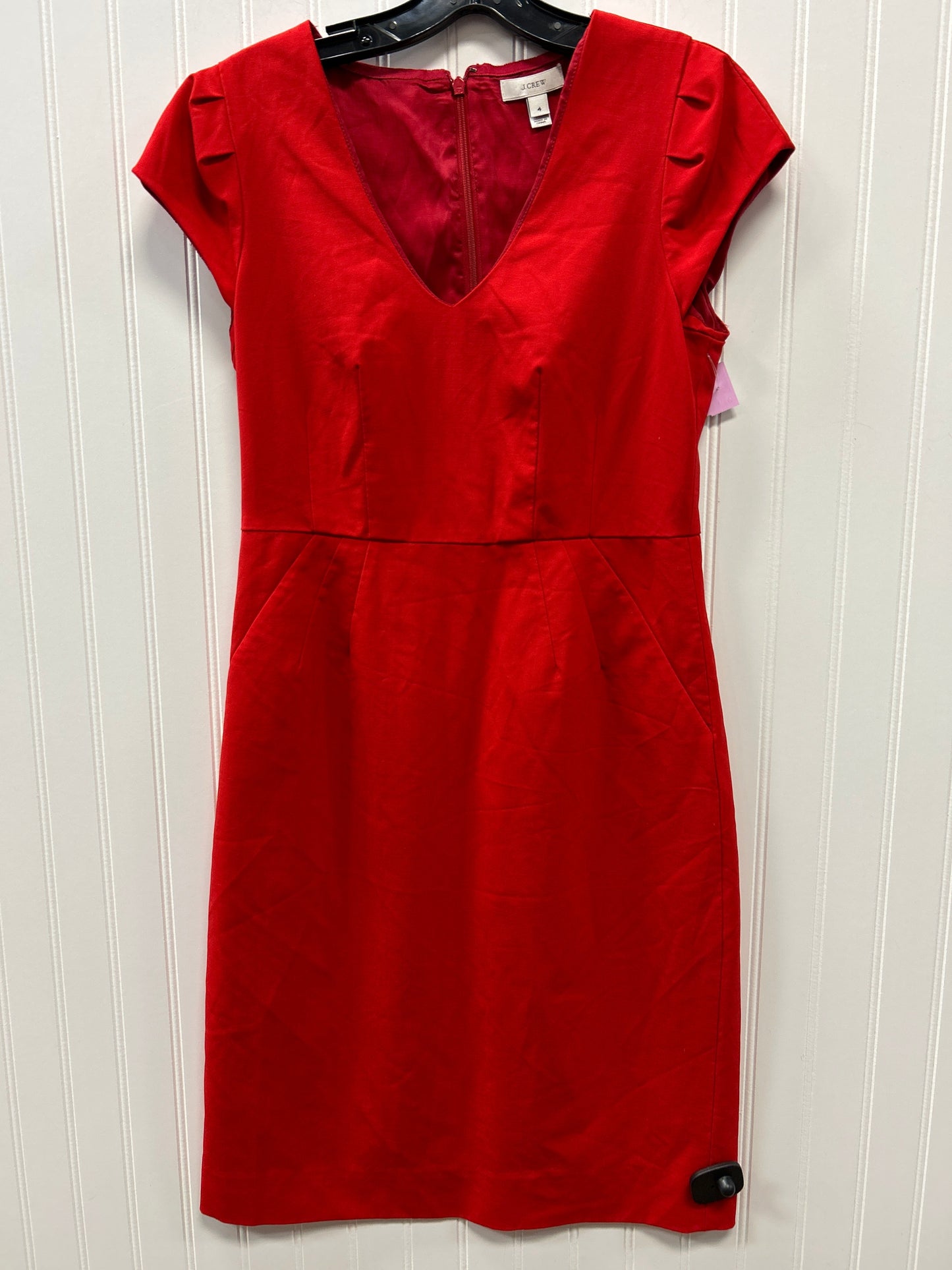 Dress Work By J. Crew In Red, Size:4