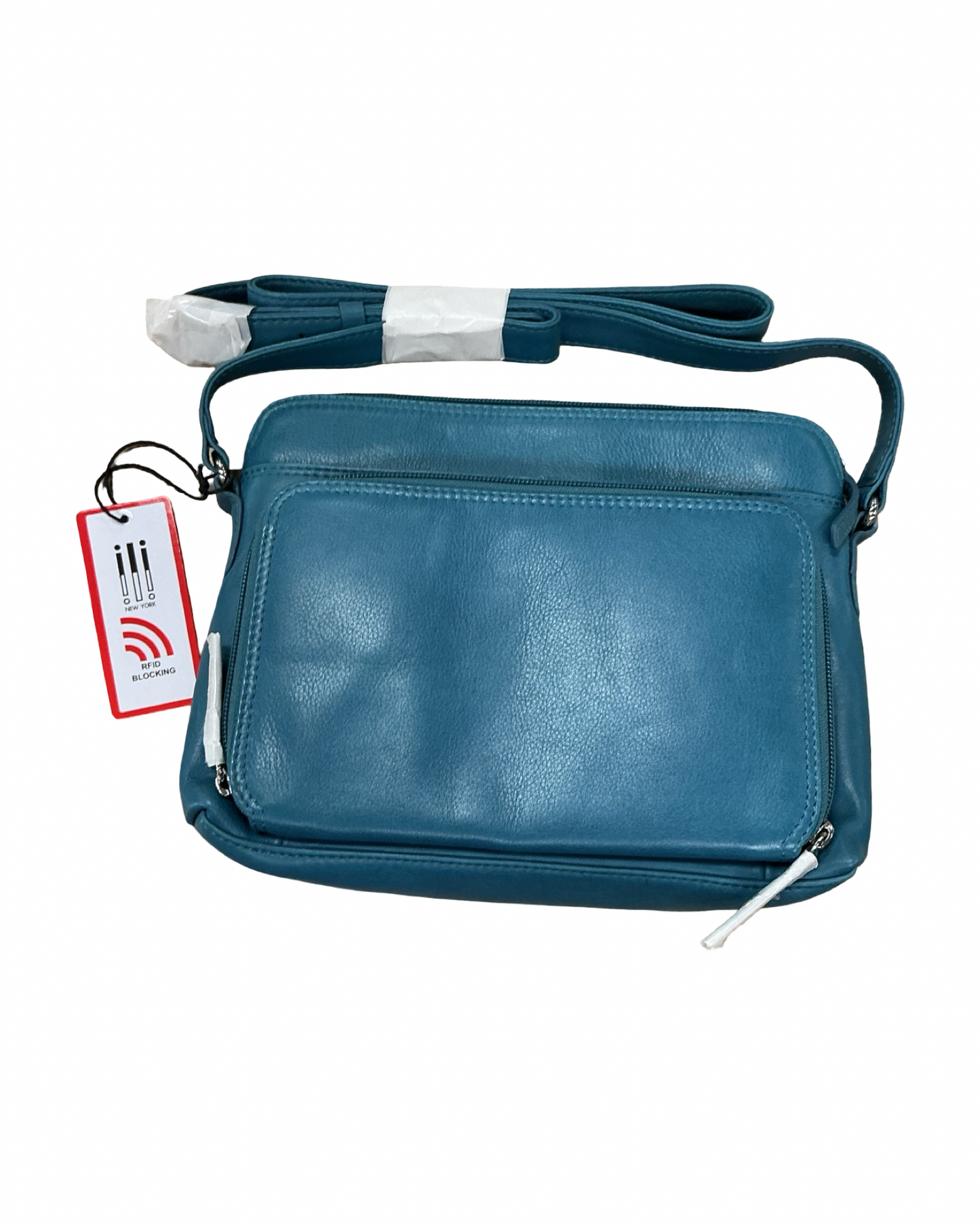 Handbag Leather By Cmc In Teal, Size:Small