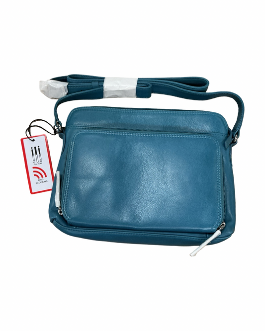 Handbag Leather By Cmc In Teal, Size:Small