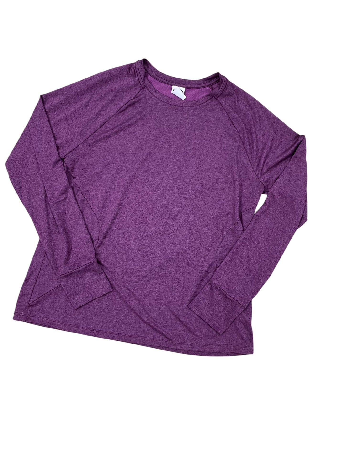 Athletic Top Ls Crewneck By Athletic Works In Purple, Size:Xl