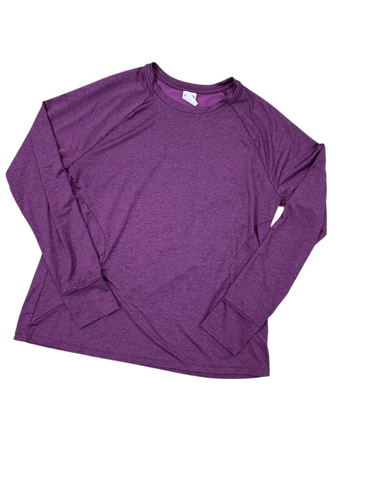 Athletic Top Ls Crewneck By Athletic Works In Purple, Size:Xl