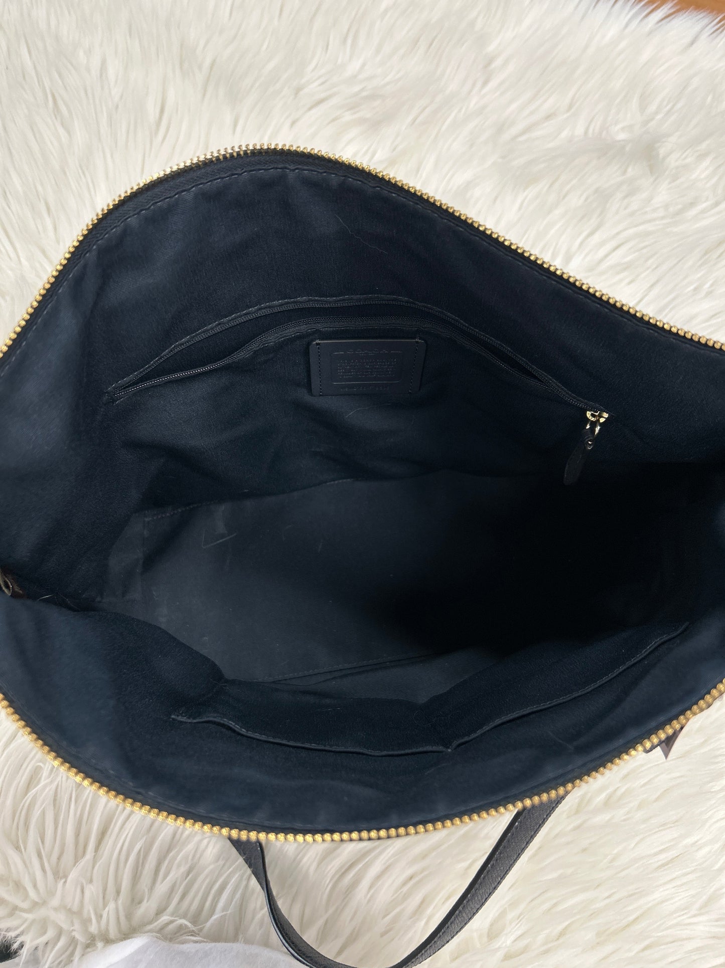 Handbag Designer By Coach In Navy, Size:Large AS IS