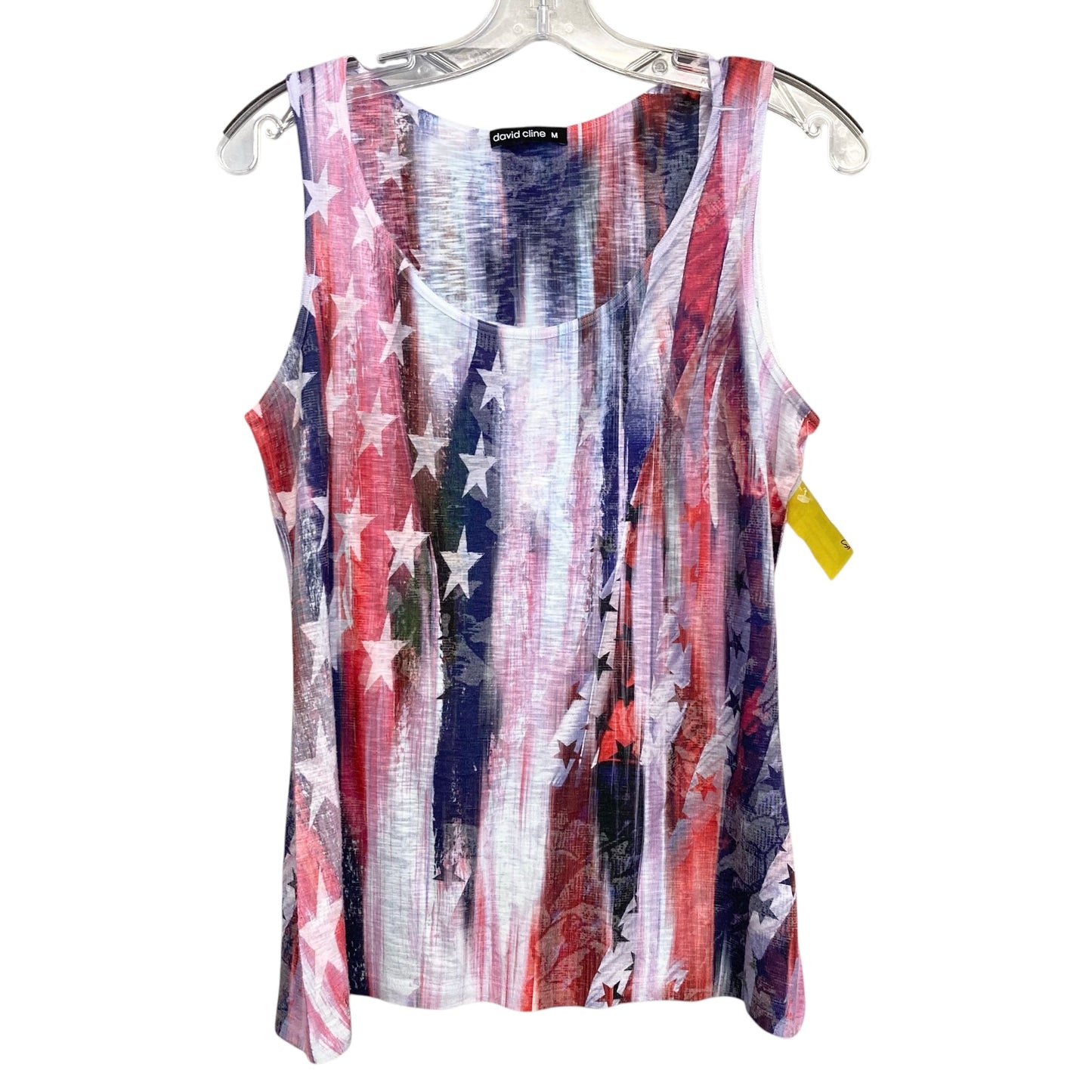 Tank Top By David Cline In Blue & Red & White, Size:M