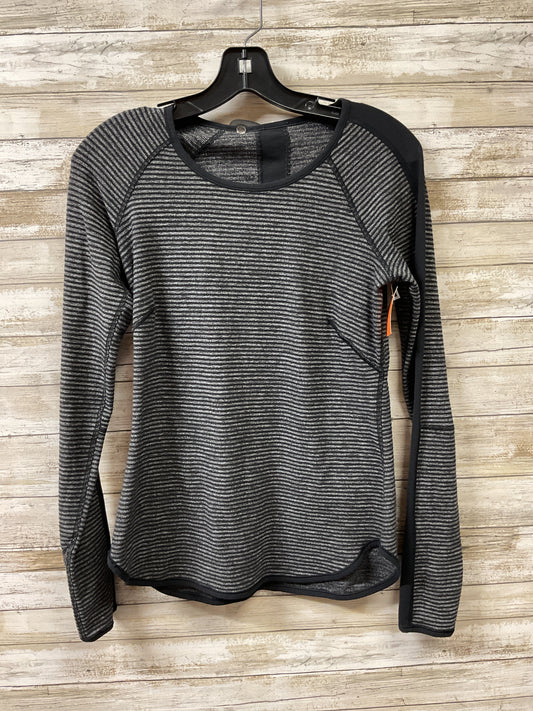 Athletic Top Ls Crewneck By Lululemon In Black & Grey, Size:6