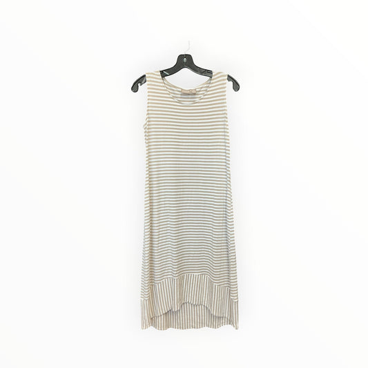 Dress Casual Maxi By Chicos In Tan & White, Size:S