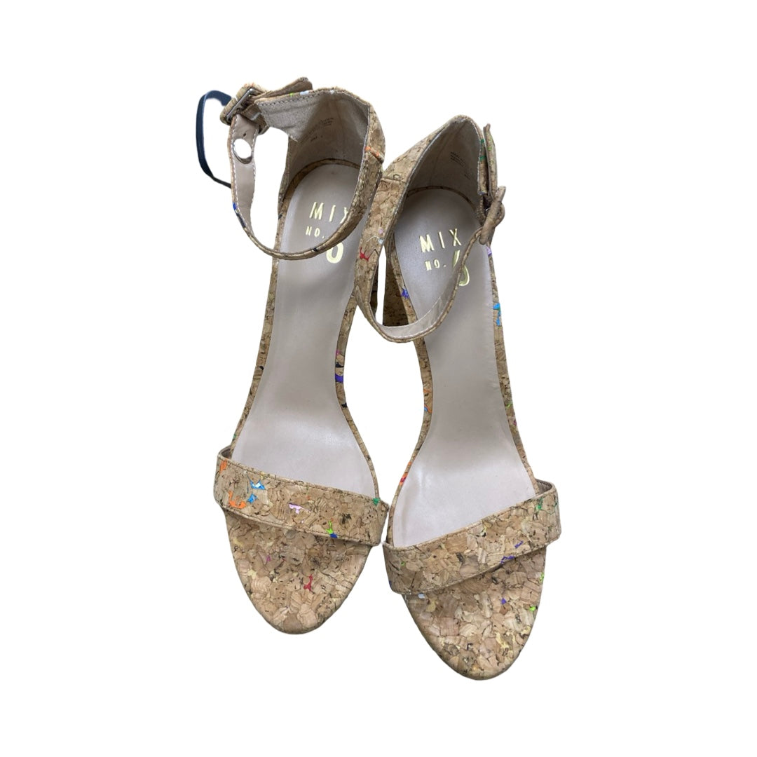 Sandals Heels Block By Mix No 6 In Multi, Size:8