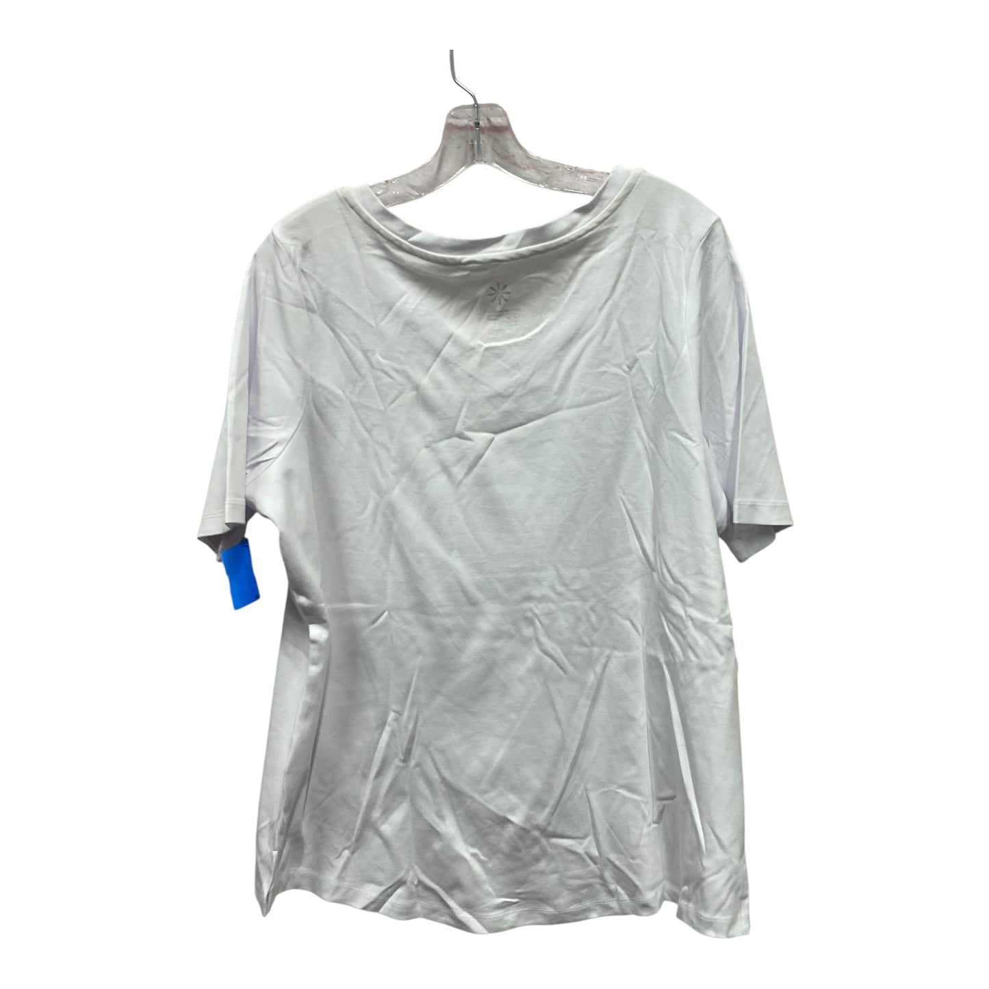 Top Ss Basic By Isaac Mizrahi Live Qvc In White, Size:1X