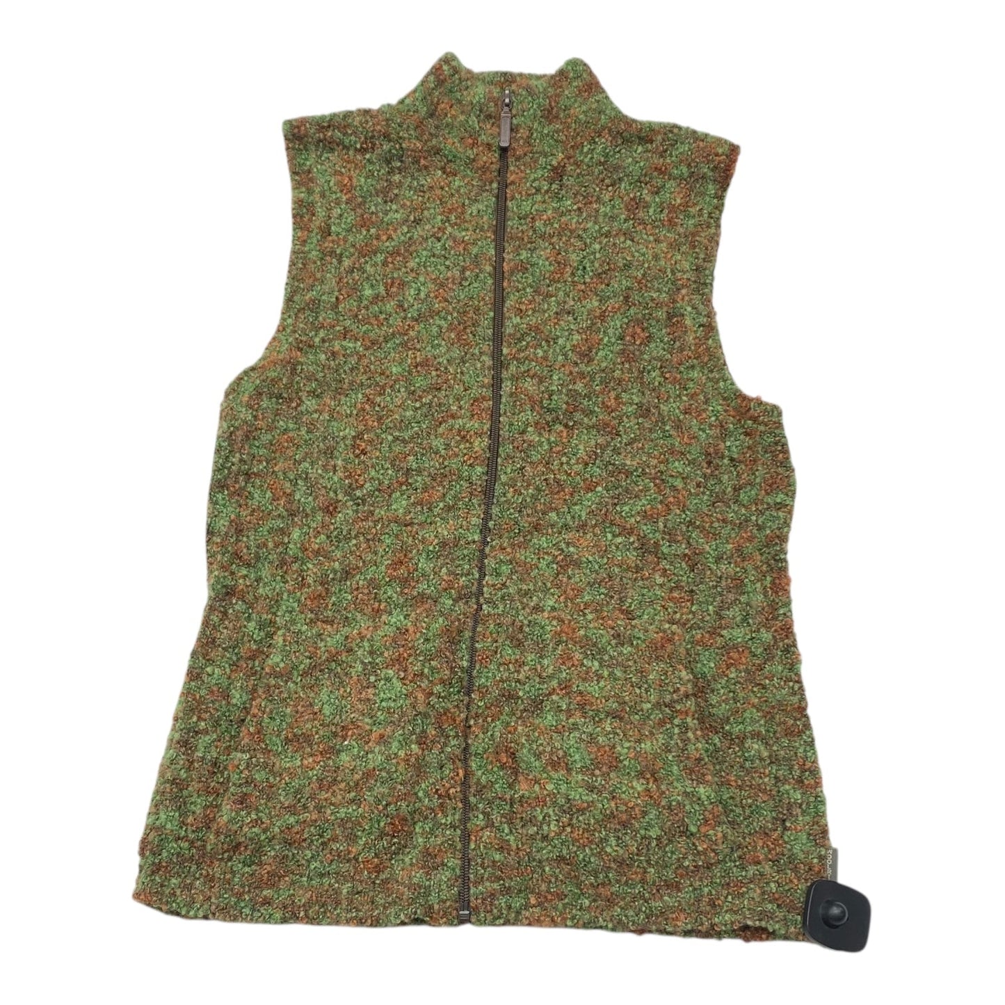Vest Sweater By Woolrich In Green & Orange, Size:S