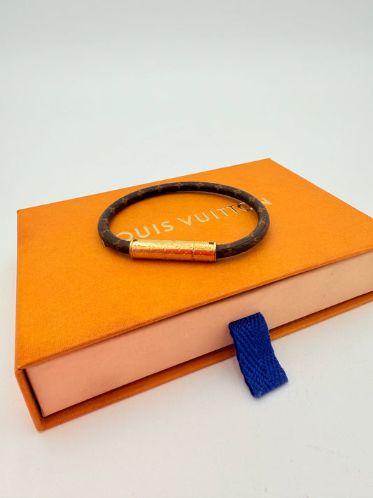 Bracelet Luxury Designer By Louis Vuitton In Brown & Gold