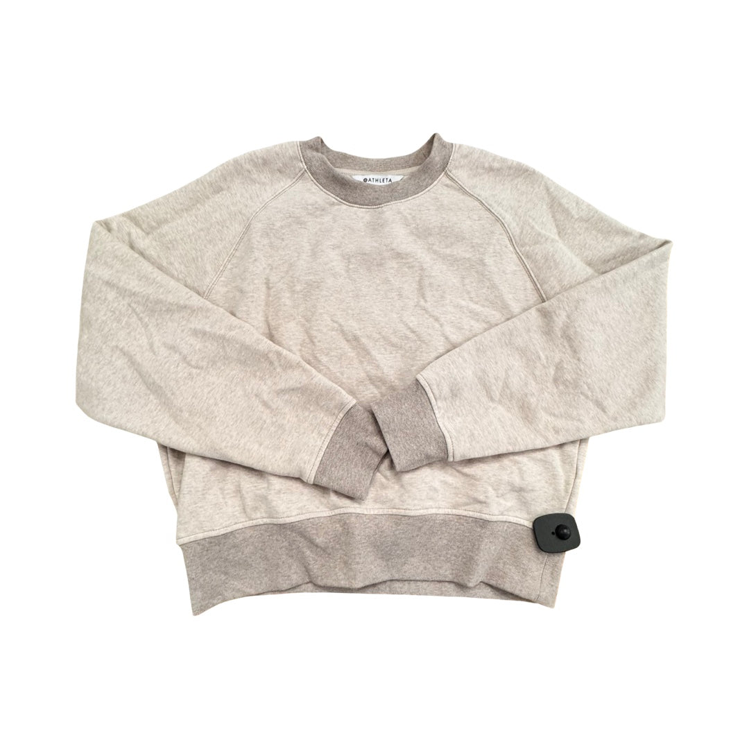 Athletic Sweatshirt Crewneck By Athleta In Tan, Size:S