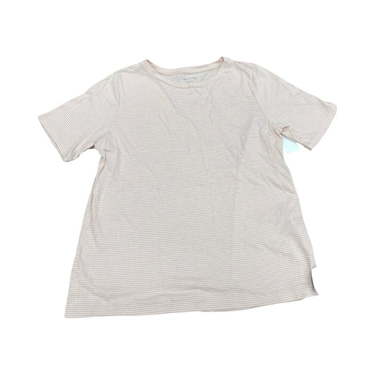 Top Ss Designer By Eileen Fisher In Pink&White stripes, Size:Xs