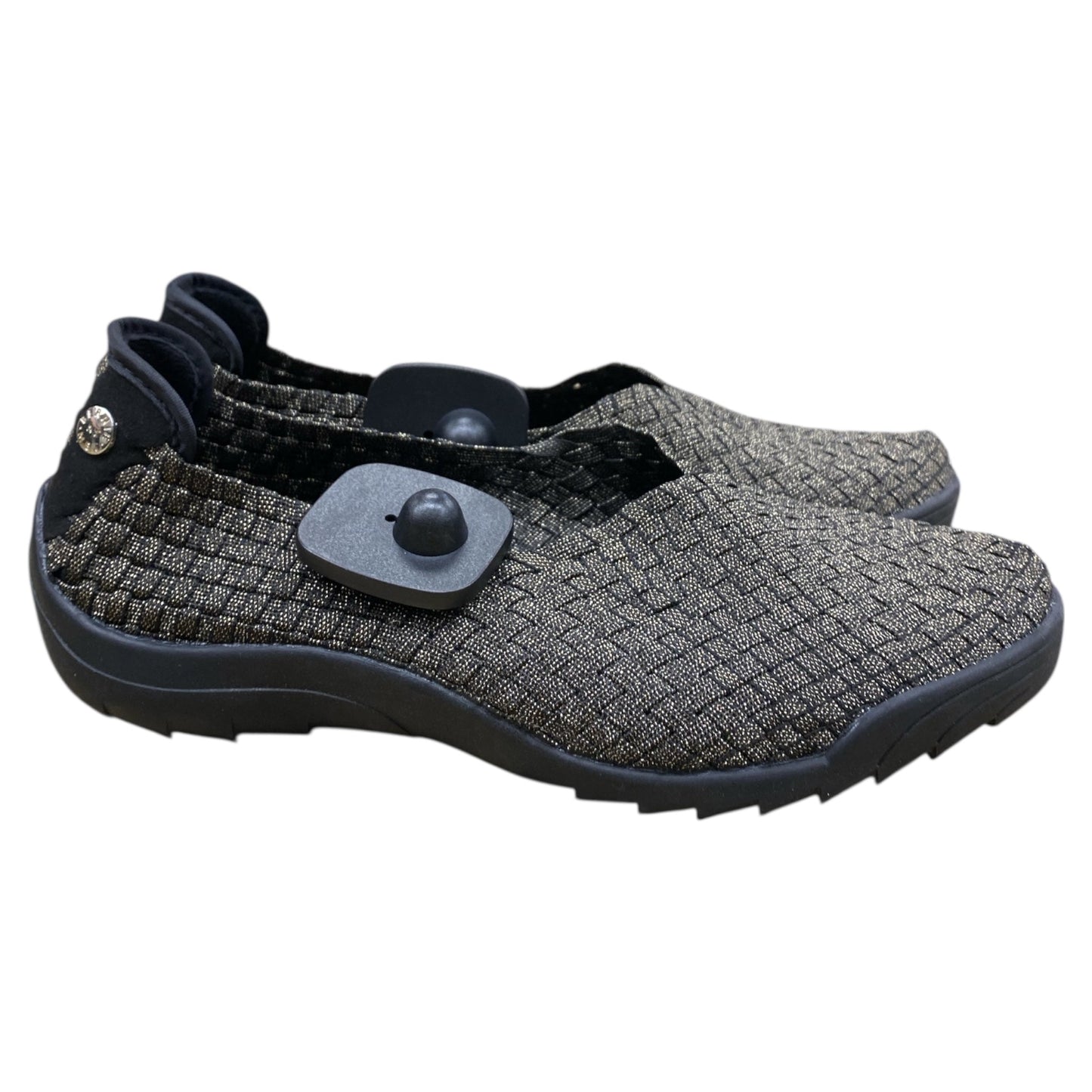 Shoes Flats By Bernie Mev In Black & Gold, Size:9