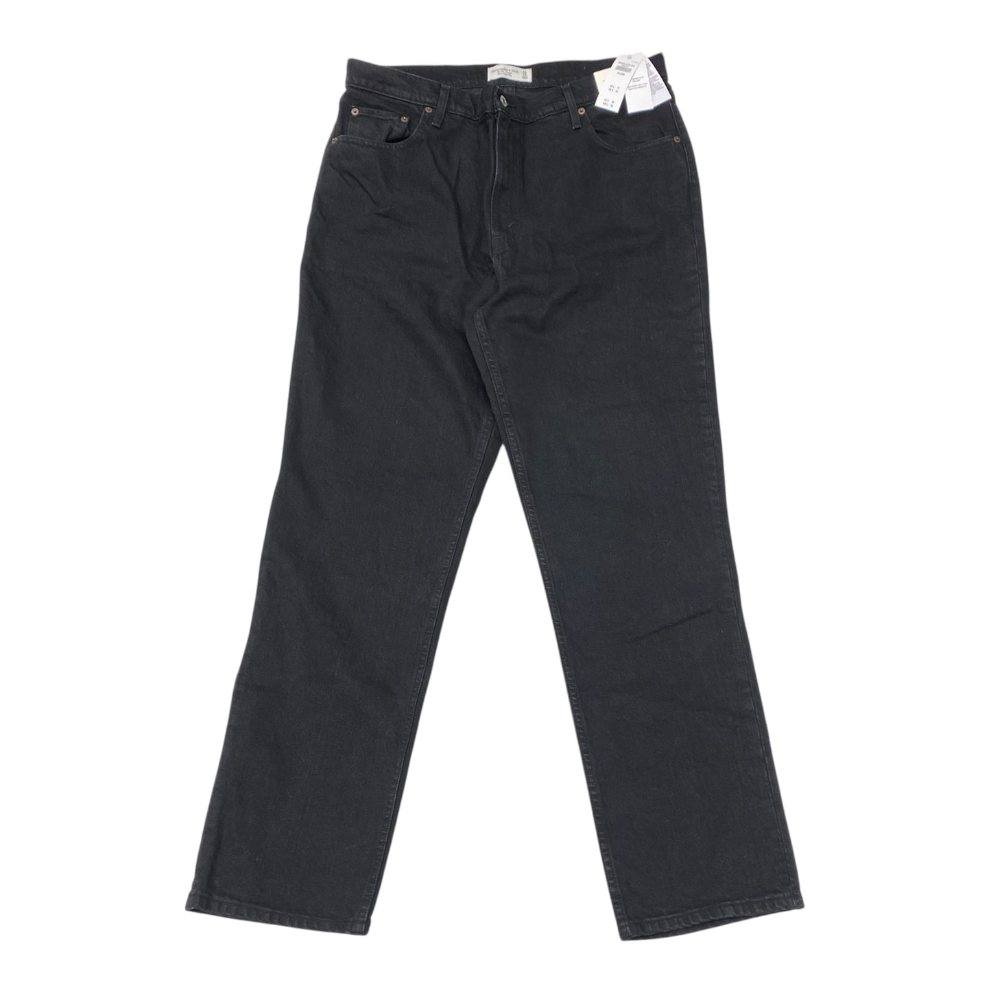 Jeans Straight By Abercrombie And Fitch In Black Denim, NWT! Size:16L