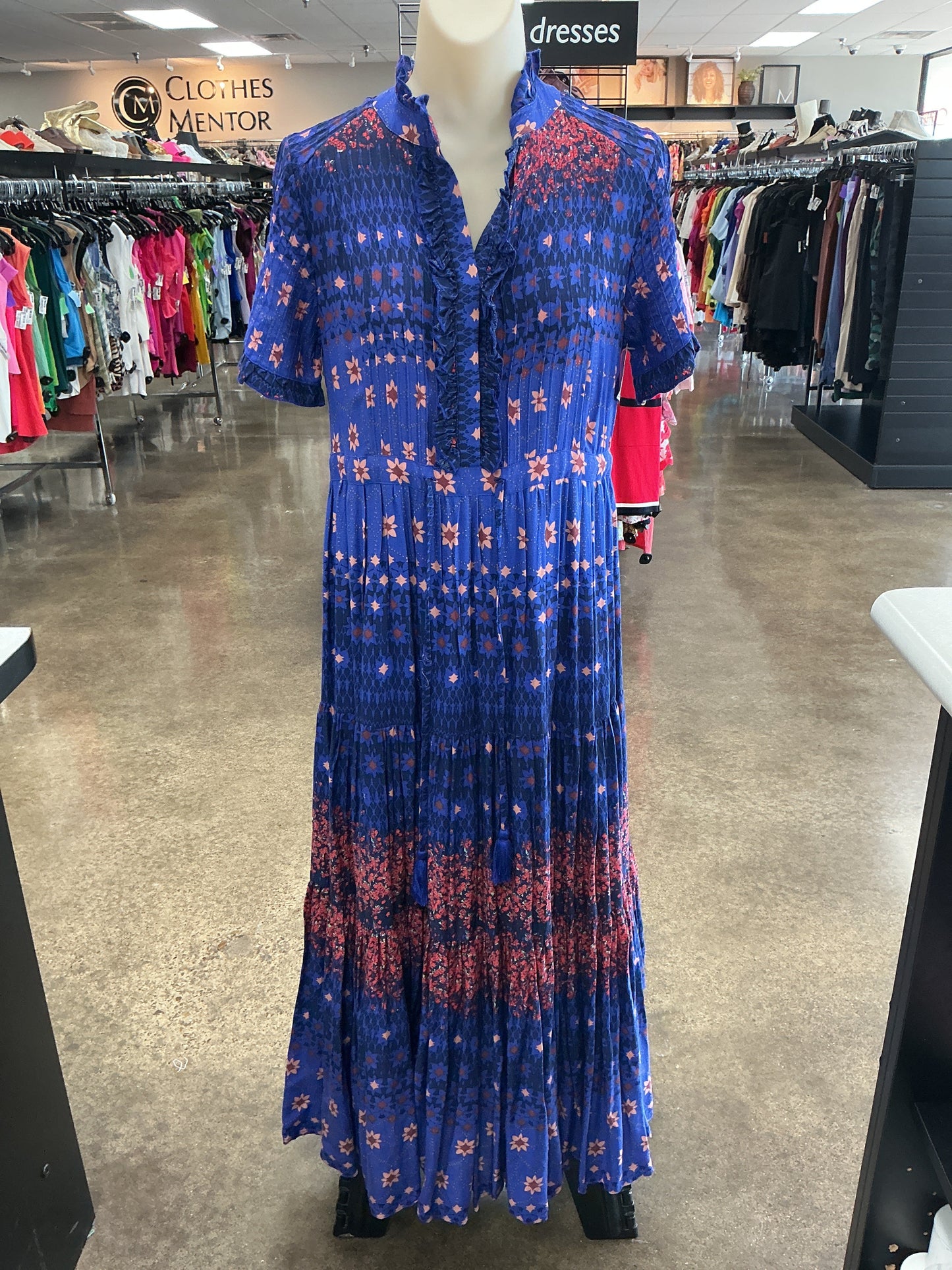 Dress Casual Maxi By Free People In Blue, Size:Xs