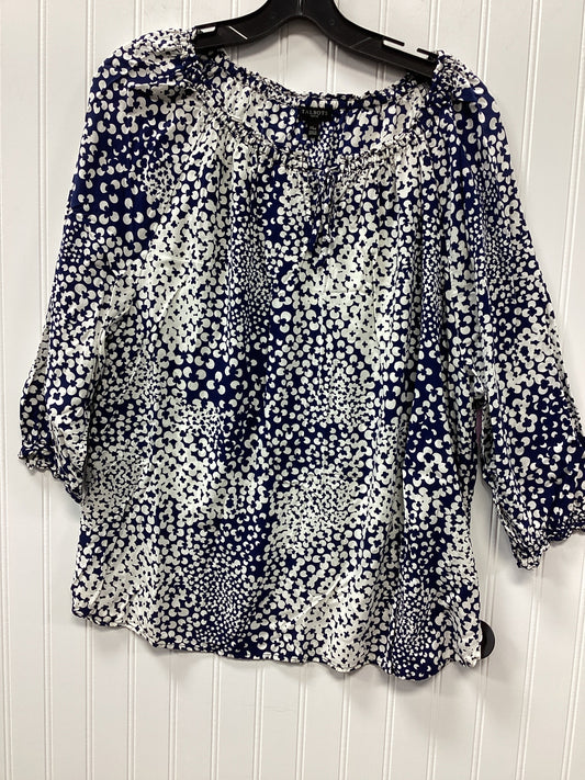 Top Ss By Talbots In Blue & Cream, Size:Xlp