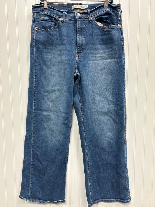 Jeans Wide Leg By Levis Signature In Blue Denim, Size:12