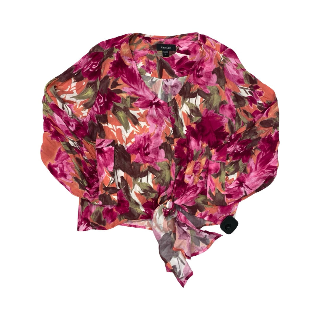 Top 3/4 Sleeve By Karen Kane In Multi, Size:Xl