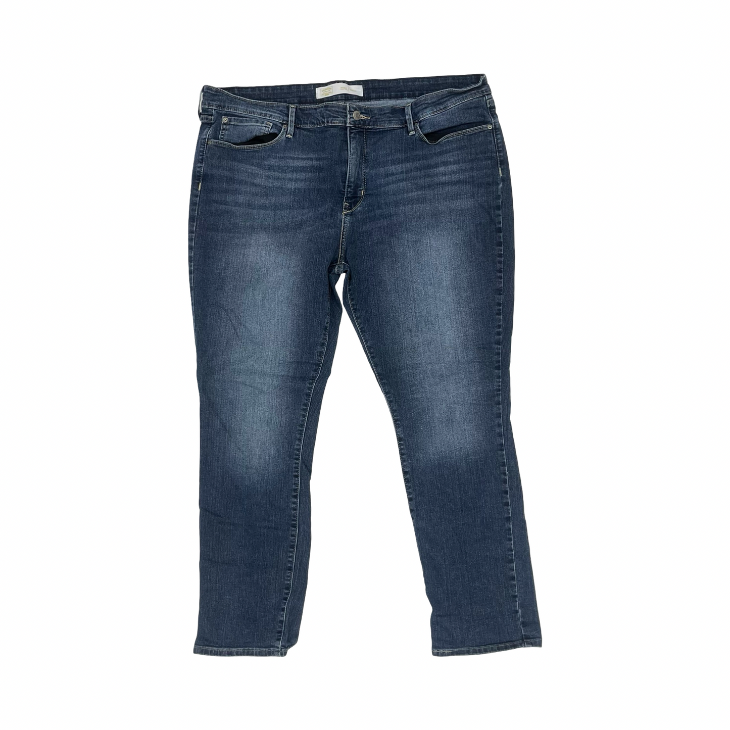 Jeans Straight By Levis In Blue Denim, Size:20