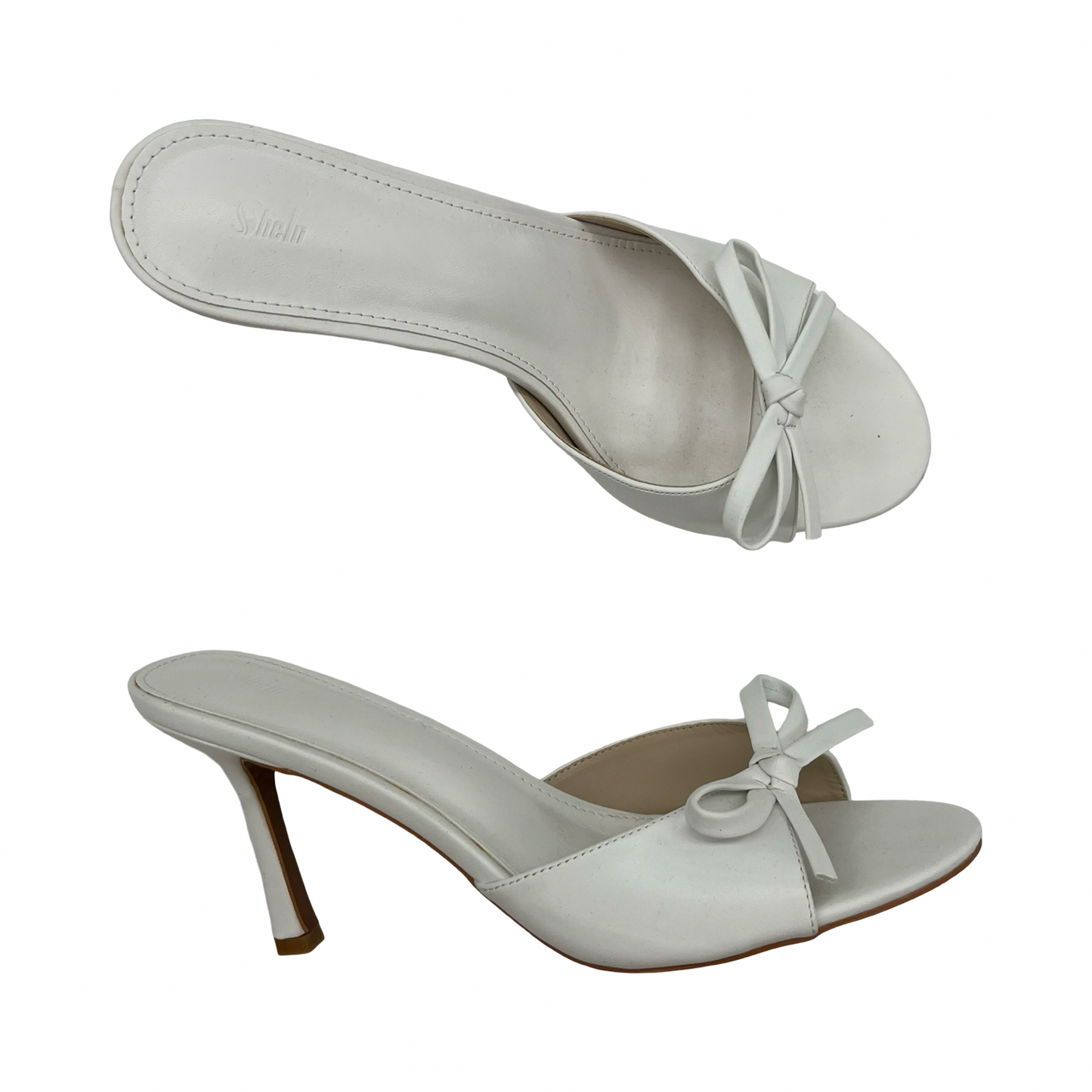 Sandals Heels Stiletto By Clothes Mentor In White, Size:10.5