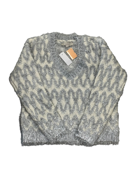 Sweater By Loft In Silver & White, Size:S