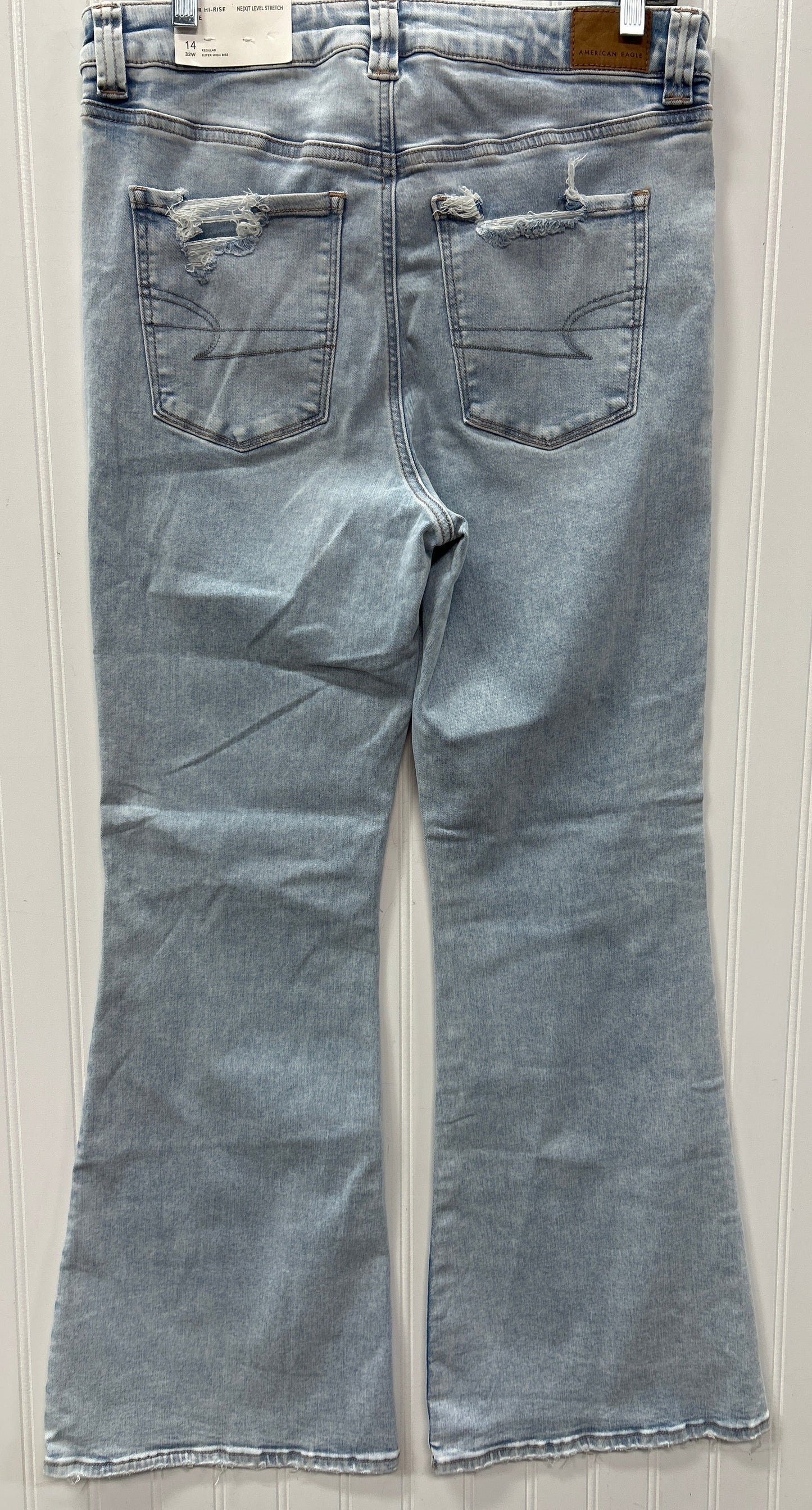 Jeans Flared By American Eagle In Blue Denim, Size:14