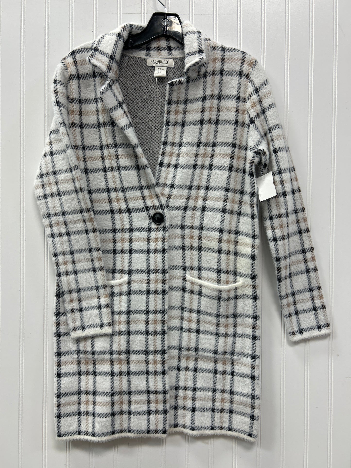 Jacket Fleece By Rachel Zoe In Cream & Grey, Size:Xs