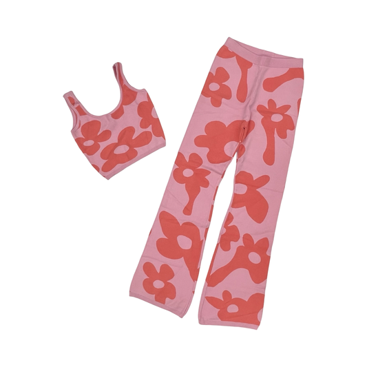 Lounge Set Pants By Bailey Rose In Floral Print, Size:M