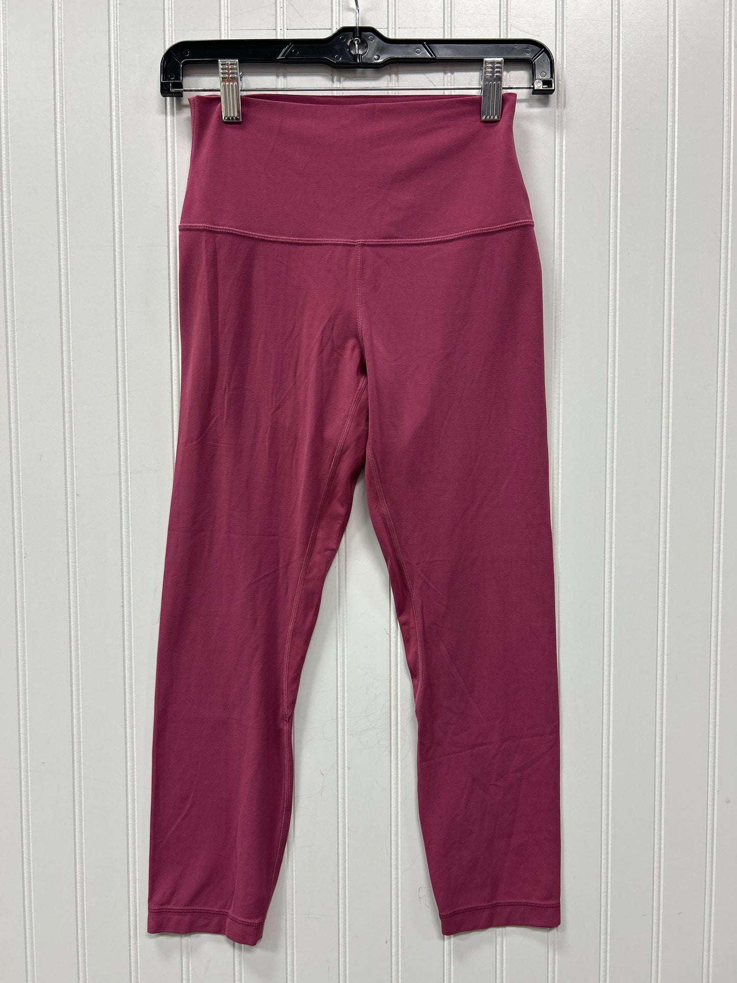 Athletic Leggings Capris By Lululemon In Pink, Size:4