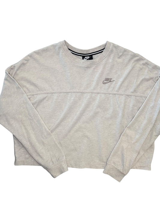 Athletic Top Ls Crewneck By Nike Apparel In Cream, Size:L