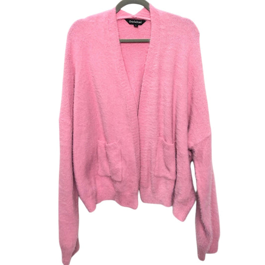 Sweater Cardigan By Davi & Dani In Pink, Size:2X