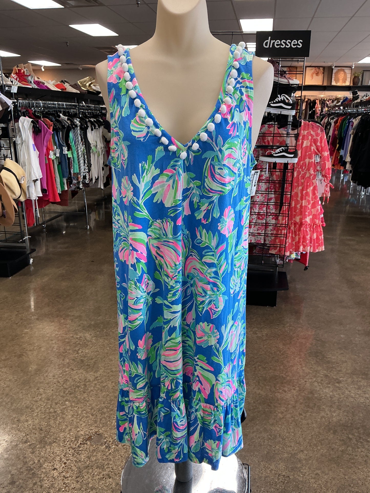 Dress Designer By Lilly Pulitzer In Blue, Size:L